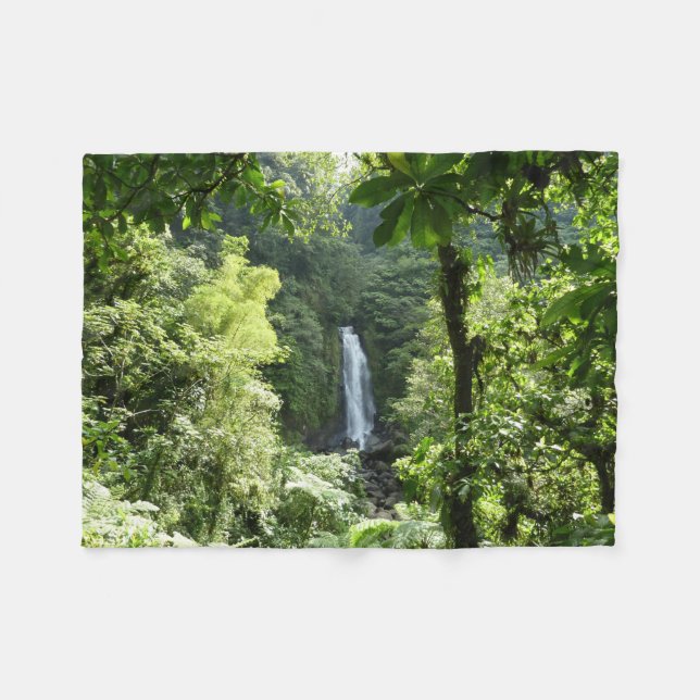 Trafalgar Falls Tropical Rainforest Photogratograp Fleecefilt (Framsidan (Horisontell))