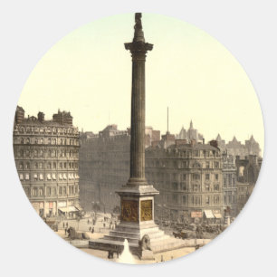 Trafalgar kvadrerar I, London, England Runt Klistermärke