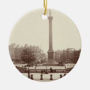Trafalgar kvadrerar, London (sepiafotoet) Julgransprydnad Keramik