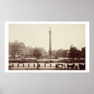 Trafalgar kvadrerar, London (sepiafotoet) Poster