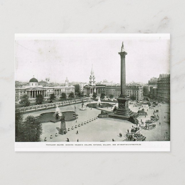 Trafalgar Square 1900 Vykort (Framsida)