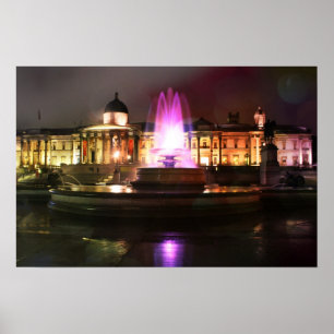 Trafalgar Square Fontän Poster