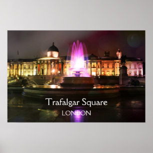 Trafalgar Square Fontän Poster
