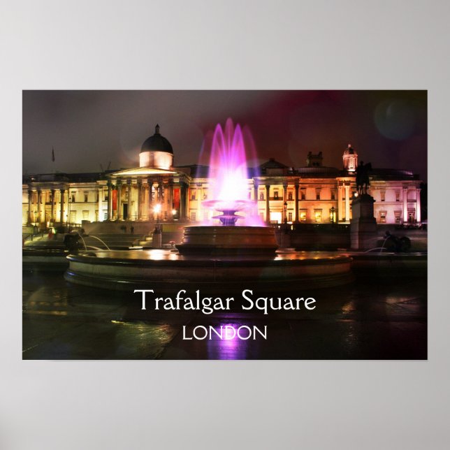 Trafalgar Square Fontän Poster (Framsidan)