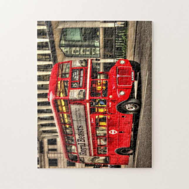 Trafalgar Square London Dubbla Decker Buss Pussel (Vertikal)
