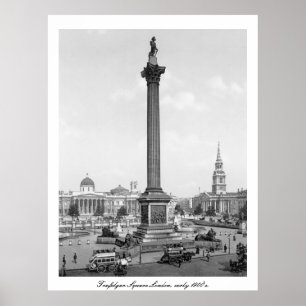 Trafalgar Square London, England tidigt 1900's Poster