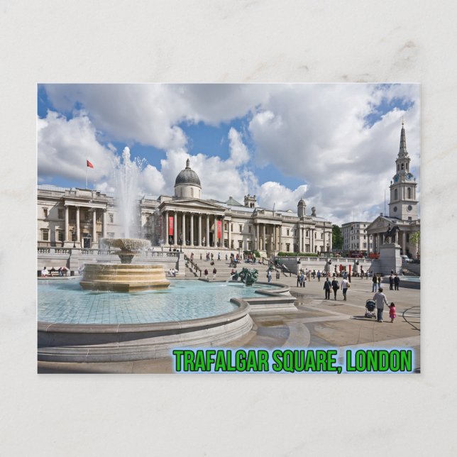 Trafalgar Square London Postcard Vykort (Framsida)