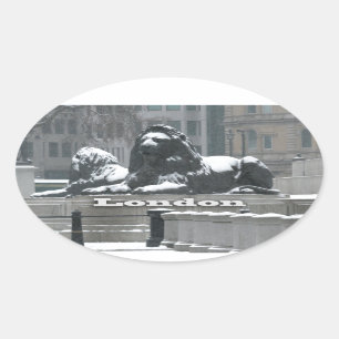 Trafalgar Square London - Snö Ovalt Klistermärke