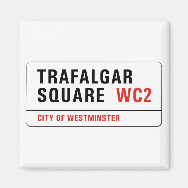 Trafalgar Square, London Street Sign Magnet (Framsidan)
