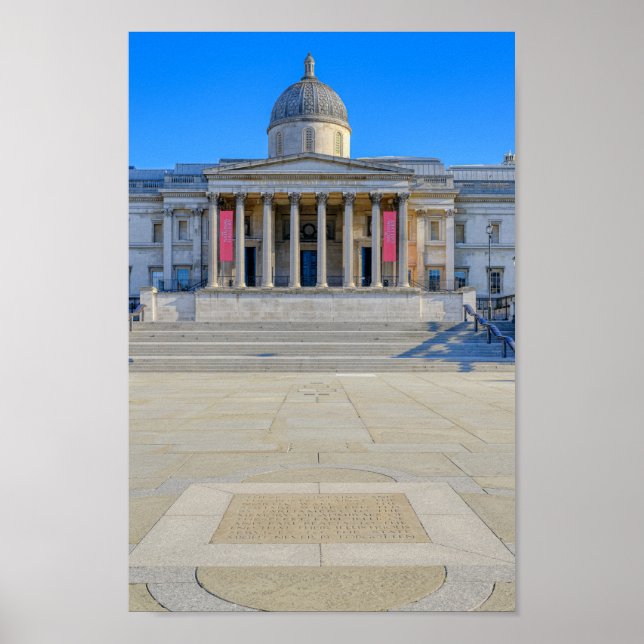 Trafalgar Square, London UK Postcard Poster (Framsidan)