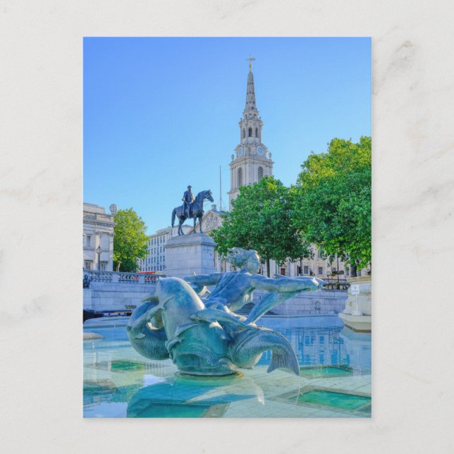 Trafalgar Square, London UK Vykort (Framsida)