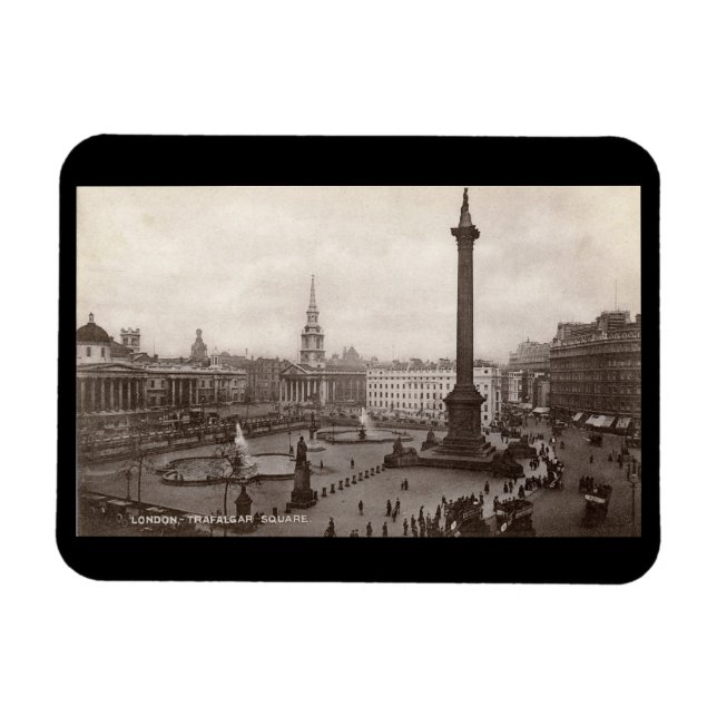 Trafalgar Square, London Vintage Magnet (Horisontell)