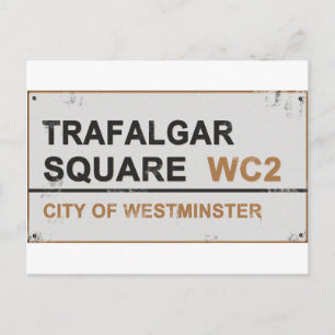 Trafalgar Square London - Vintage-skylt Vykort