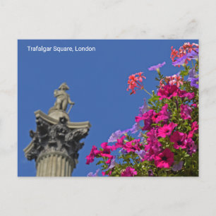 Trafalgar Square Nelsons kolonn, London Storbritan Vykort