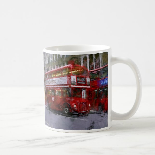 Trafalgar Square Red Dubbla-decker Buss, London, F Kaffemugg (Höger)