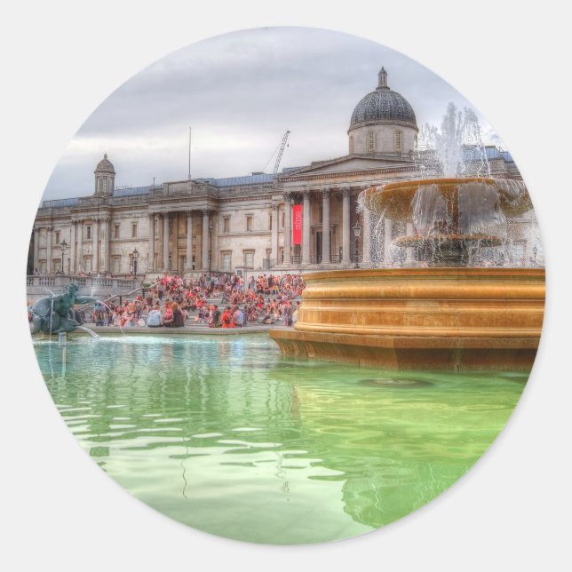Trafalgar Square Runt Klistermärke (Framsida)