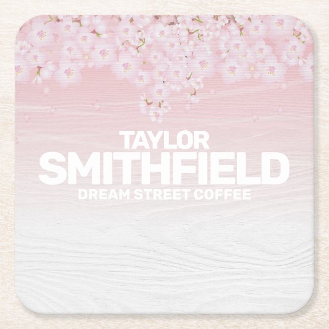 Träfärja Blommar Rustik Underlägg Papper Kvadrat (Framsidan)