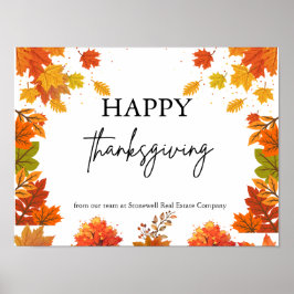Träff för en Mysig Höstlig Thanksgiving Middag Poster