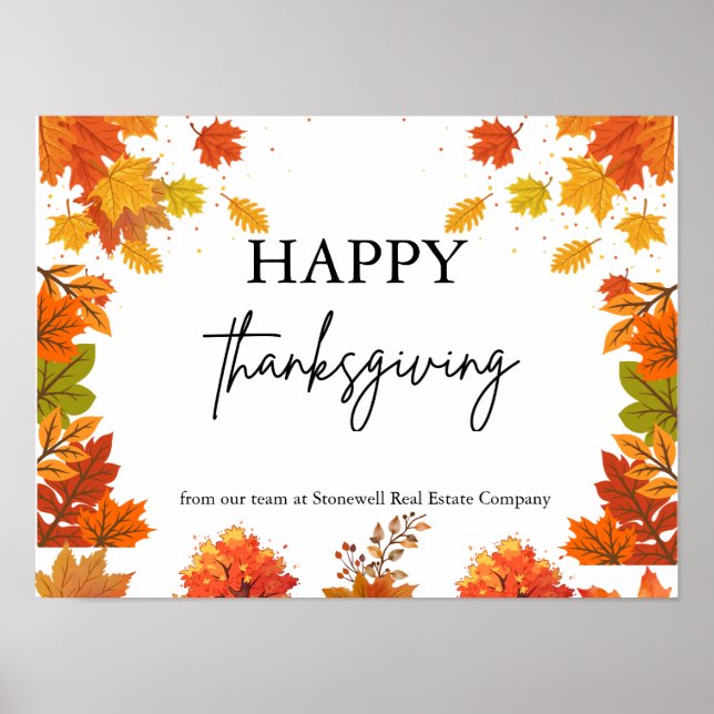 Träff för en Mysig Höstlig Thanksgiving Middag Poster (Framsidan)
