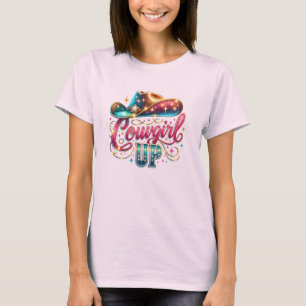 Träffa text med Western T Shirt
