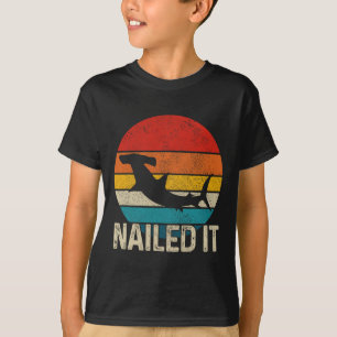 Träffade det Hammerhajar Vintage Roligt Fiskeg T Shirt