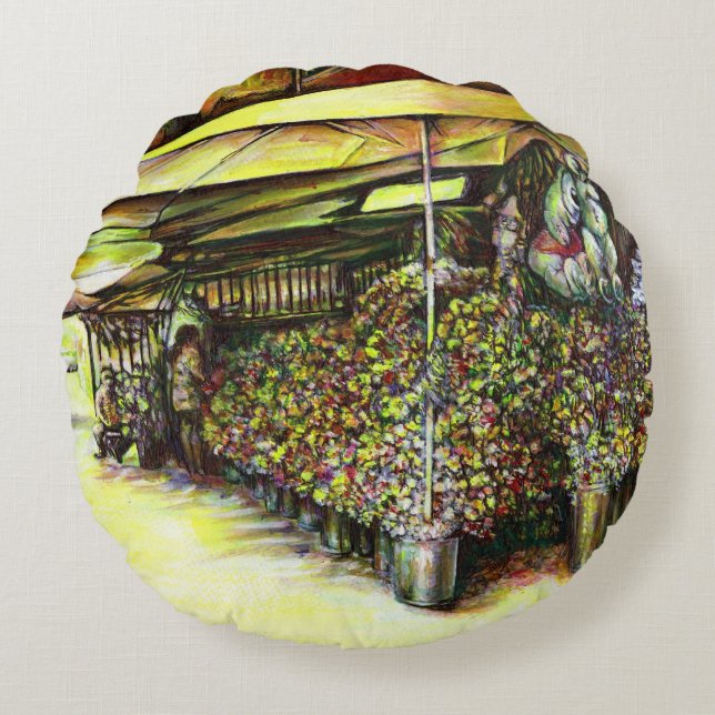 Träffade optiker rund kudde (Framsidan)