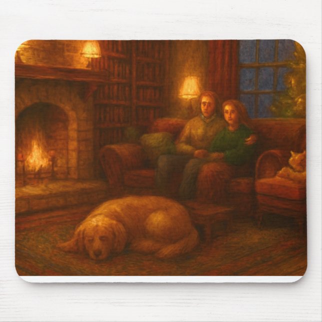 Träffande Eldstad Mousepad Musmatta (Framsidan)