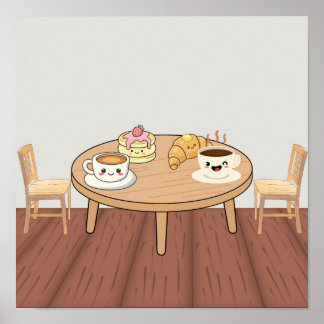 Träffande frukostkaféaffisch | Kaffe, pannkakor & Poster