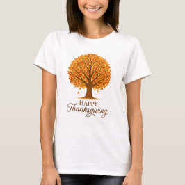 Träffande Höstträd Glad Thanksgiving T Shirt