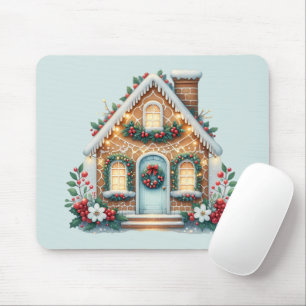 Träffande hus av pepparkakor julillustration musmatta