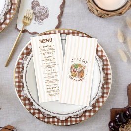 Träffande Skördefest Tackgivelsesturkey Höstdinner Meny