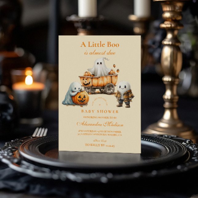 Träffande Spökstuga Halloween Baby Shower Inbjudningar (Skapare uppladdad)