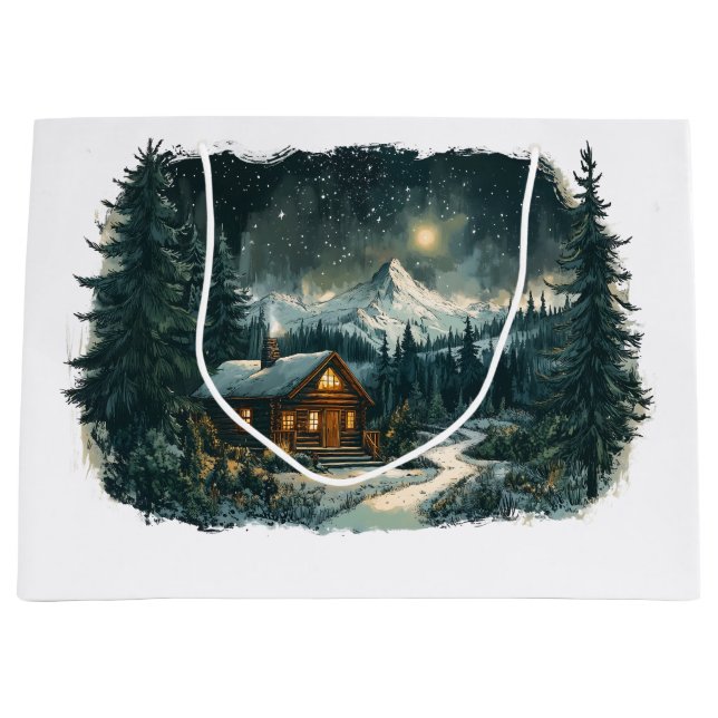 Träffande stuga i en vintersaga (Framsidan)