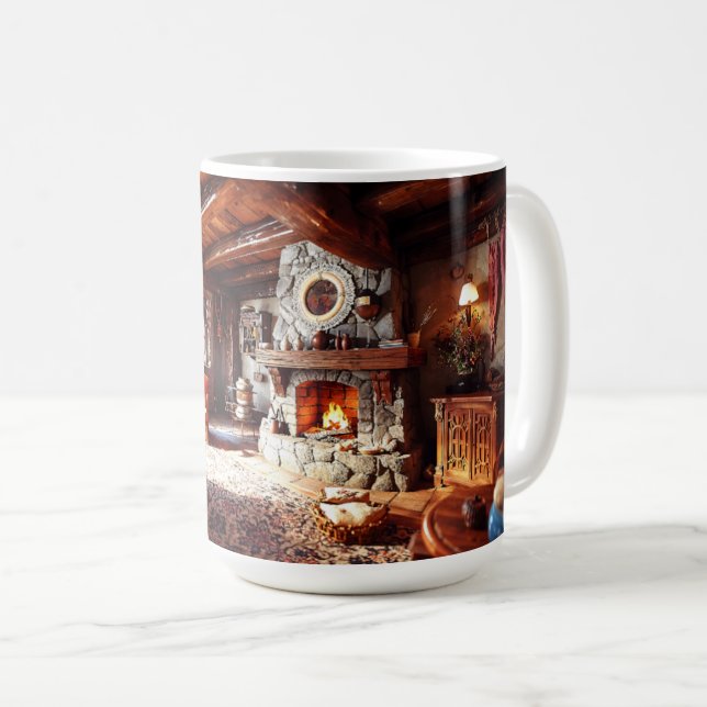 Träffande vardagsrumsdekor för stuga kaffemugg (Framsida höger)