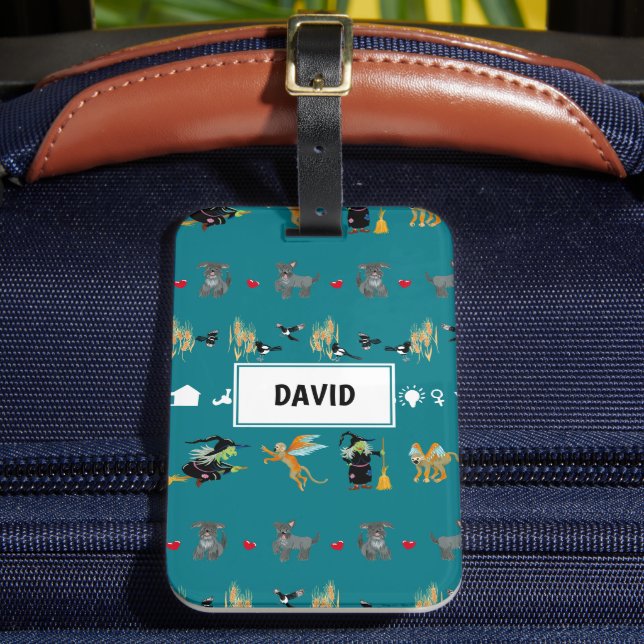 Träffar, flygande apor, lilla hundar på grönt bagagebricka (Framsida Insitu 2)