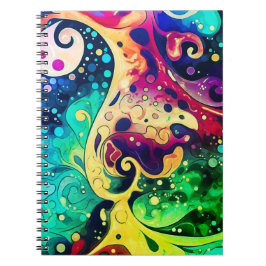 Träffar och snurrar Trunge Vattenfärgsmaskor uppåt Anteckningsbok