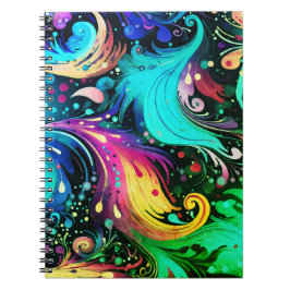 Träffar och snurrar Trunge Vattenfärgsmaskor uppåt Anteckningsbok