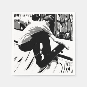 Träffar rampen - Skateboardåkare Pappersservett