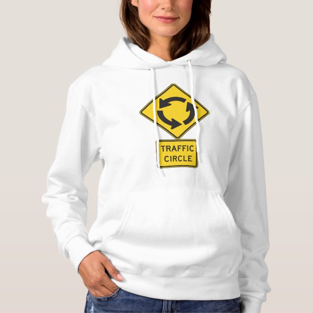 Traffic Circle Road Sign Yellow Diamond T Shirt (Framsida)
