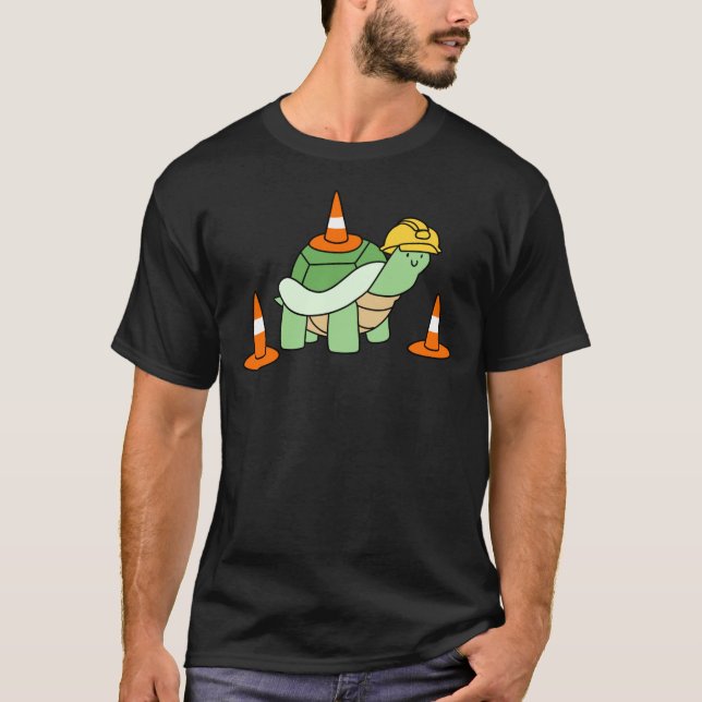 Traffic Cone Turtle Sticker T Shirt (Framsida)