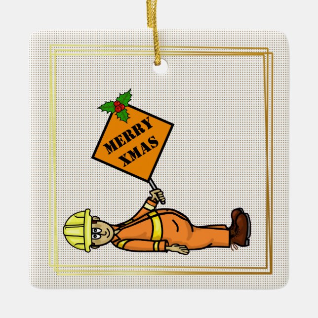 Traffic Control Road Worker jul Ornament (Framsida)