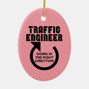 Traffic Ingenjör Höger Direction Julgransprydnad Keramik