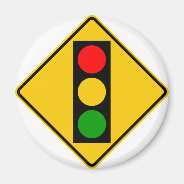 Traffic Light Ahead Highway Sign Magnet (Framsidan)