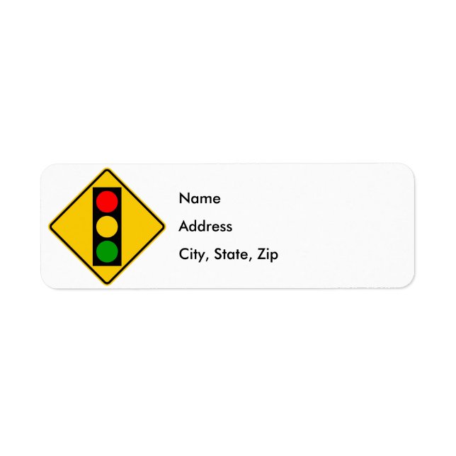 Traffic Light Ahead Highway Sign Returadress Etikett (Framsidan)
