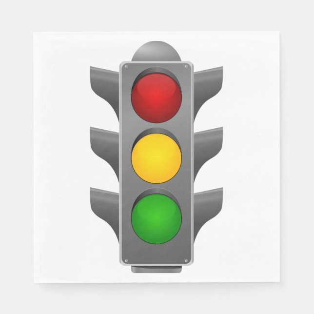 Traffic Ljus Red Gult Grönt Signal Pappersservett (Framsidan)