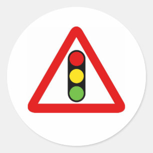 Traffic Ljus Runt Klistermärke