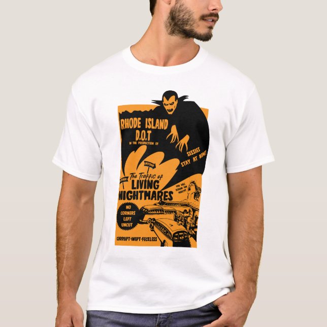 Traffic Rhode island Funny Road Sign T Shirt (Framsida)