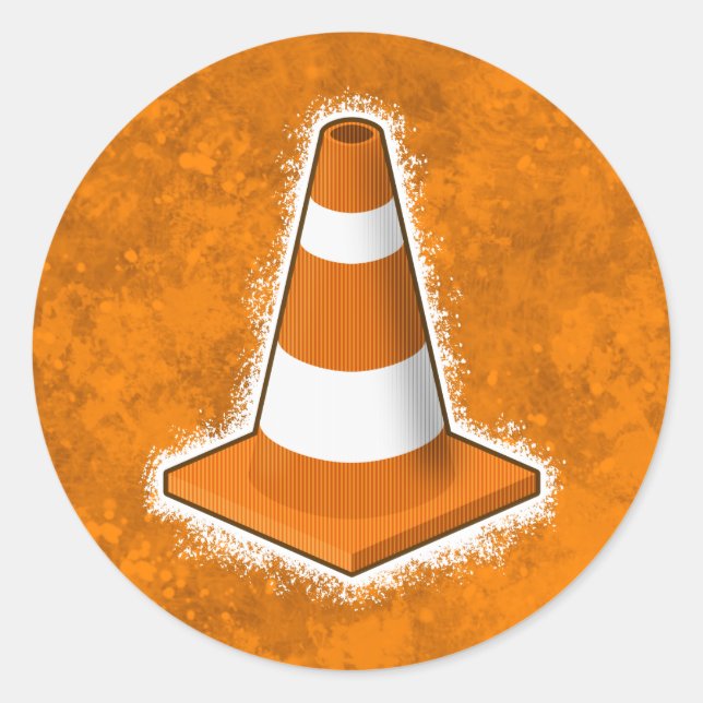 Traffic Safety Cone Splatter Runt Klistermärke (Framsida)