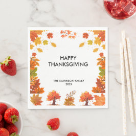 Träffig Höstlig Thanksgiving Middagsfest Pappersservett