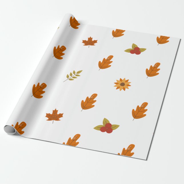 Träffig Höstlig Thanksgiving Middagsfest Presentpapper (Utrullad)